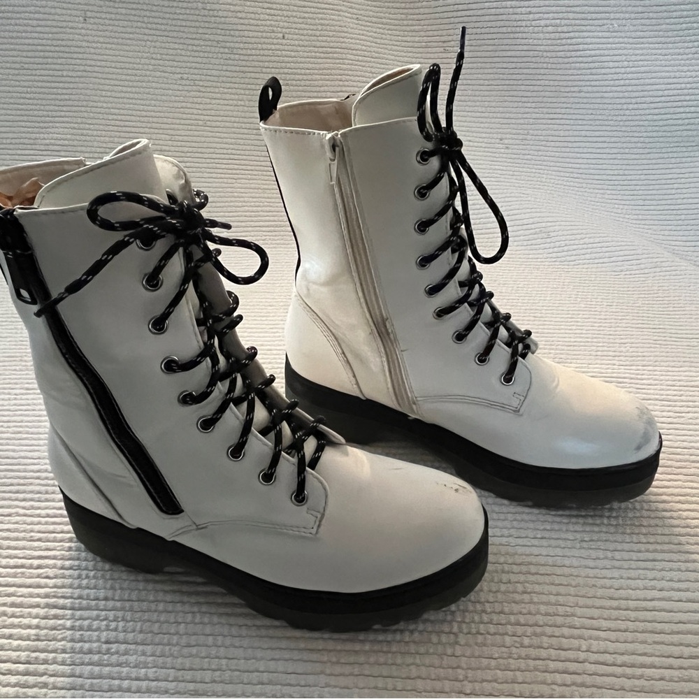 Women's Platform Moto Boots